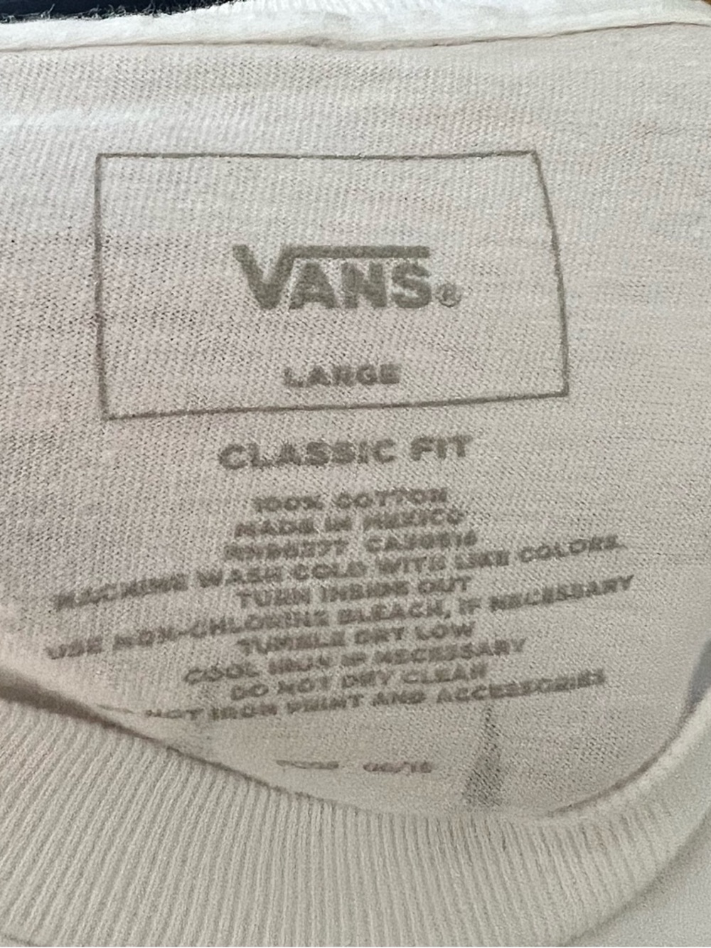 Vans White Tee with Black Skeleton and Yellow Flames Rare - Picture 4 of 4